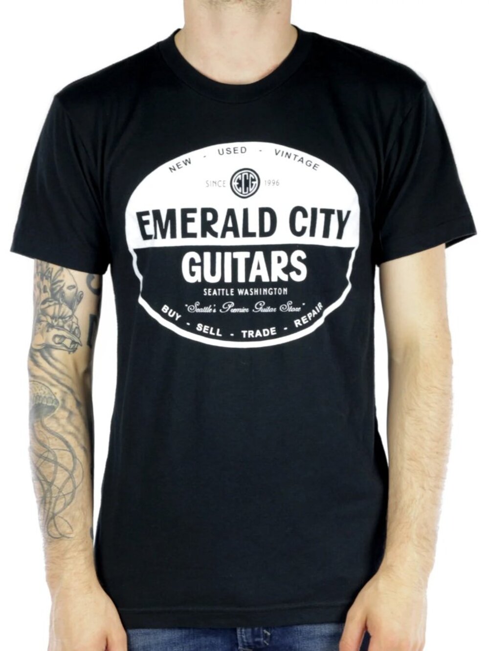 Emerald City Guitars Seattle Black Tshirt